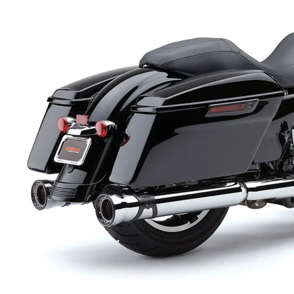 Cobra 4.5" Race Pro Slip-On Exhaust Mufflers for 2017-2023 Harley Touring - Chrome