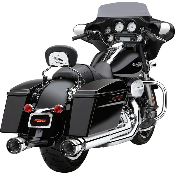 Cobra 4.5" Race-Pro Slip-Ons Exhaust Mufflers for 1995-2016 Harley Touring - Chrome
