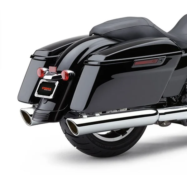 Cobra 4" 909-Twin Mufflers for 2017-2022 Harley Touring - Chrome