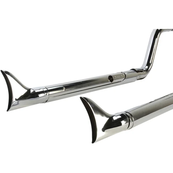Cobra Chrome Dual Exhaust System with Fishtail Tips for 2007-2011 Harley Softail - Image 3