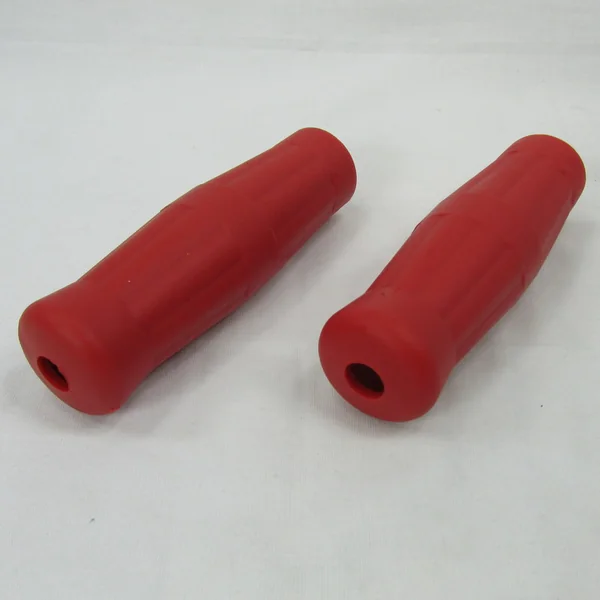 "Coke Bottle” Style Rubber Grips -Red, For Use with 1" Handlebars and Exterior Cables - Image 4