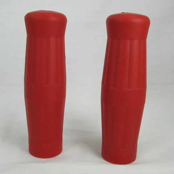 "Coke Bottle” Style Rubber Grips -Red, For Use with 1" Handlebars and Exterior Cables - Image 5