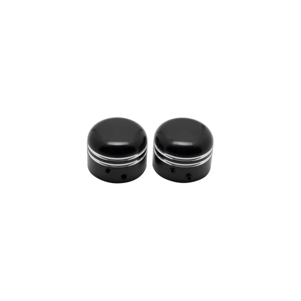Contrast Cut Black Front Axle Nut Covers for Harley-Davidson® Motorcycles