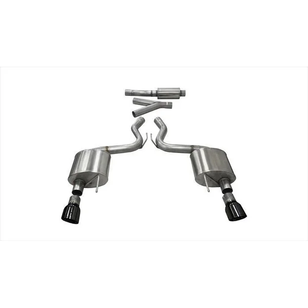 Corsa 2.75" Sport Cat-Back Exhaust w/ 4.5" Dual Black PVD Tips2015-2023 Ford Mustang Ecoboost w/ Non-Active Exhaust