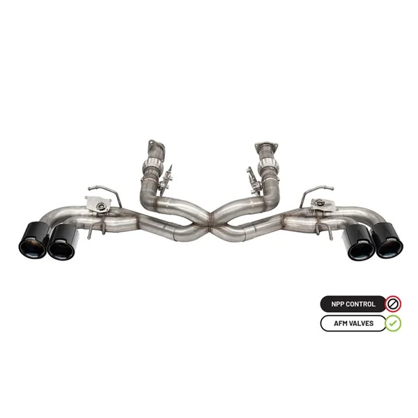 Corsa 3.0" Cat-Back, 4.5" Carbon Fiber/Black Tips, Retains AFM, Deletes Factory NPP2020-2026 C8 Corvette & E-Ray
