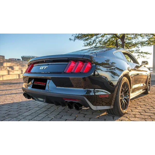 Corsa 3" Sport Cat-Back Exhaust w/ 4" Quad Black PVD Tips2015-2017 Ford Mustang GT w/ Premium Package - Image 2