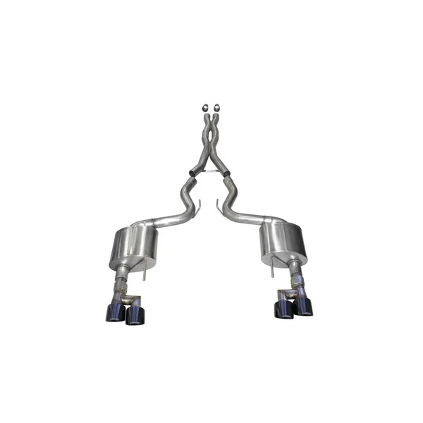 Corsa 3" Sport Cat-Back Exhaust w/ 4" Quad Black PVD Tips2018-2023 Ford Mustang GT w/ Non-Active Exhaust