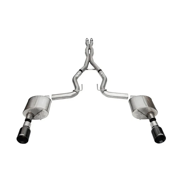 Corsa 3" Xtreme Cat-Back Exhaust w/ 4.5" Dual Black PVD Straight Cut Tips2024-2026 Ford Mustang GT w/ Non-Active Exhaust