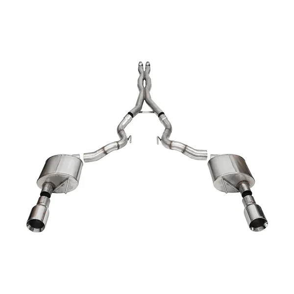 Corsa 3" Xtreme Cat-Back Exhaust w/ 4.5" Dual Polished Straight Cut Tips2024-2026 Ford Mustang GT Convertible w/ Non-Active Exhaust