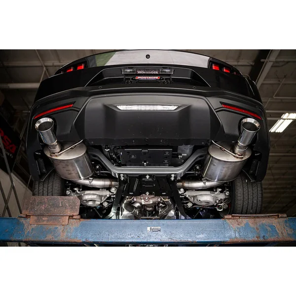 Corsa 3" Xtreme Cat-Back Exhaust w/ 4.5" Dual Polished Straight Cut Tips2024-2026 Ford Mustang GT Convertible w/ Non-Active Exhaust - Image 2