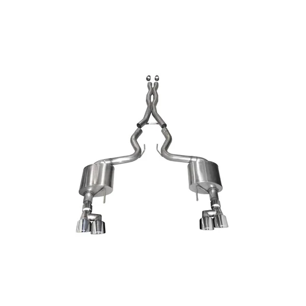 Corsa 3" Xtreme Cat-Back Exhaust w/ 4" Quad Polished Tips2018-2023 Ford Mustang GT w/ Non-Active Exhaust