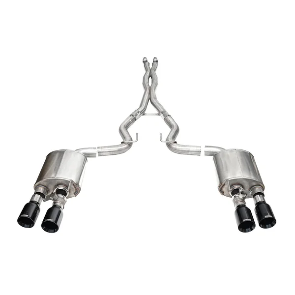 Corsa 3" Xtreme Valved Cat-Back Exhaust w/ 4.5" Quad Black PVD Straight Cut Tips2024-2026 Ford Mustang Dark Horse