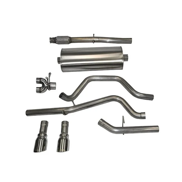 Corsa Sport 3" Cat-Back Exhaust System w/Dual Rear Exit, 4" Polished Pro Series Tips2014-2018 Silverado & GMC Sierra 1500 5.3L