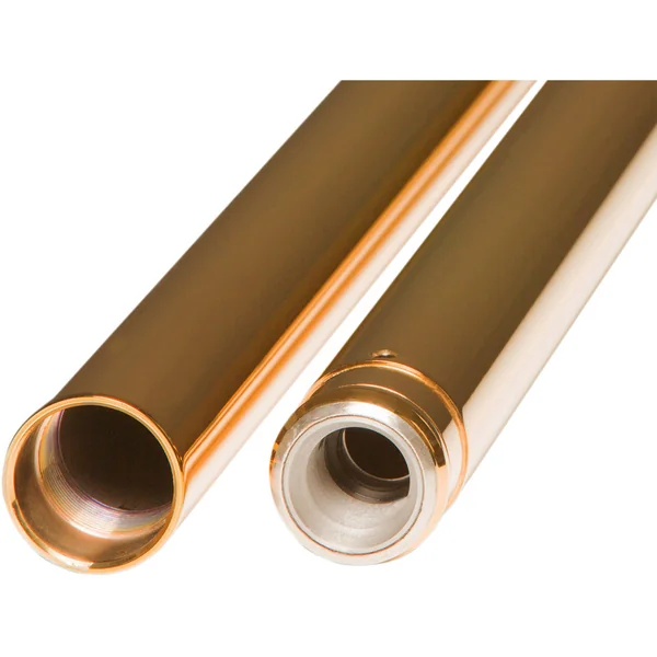Custom Cycle Engineering 39mm Gold Fork Tubes for Harley Dyna & Sportster - 2" Over Stock