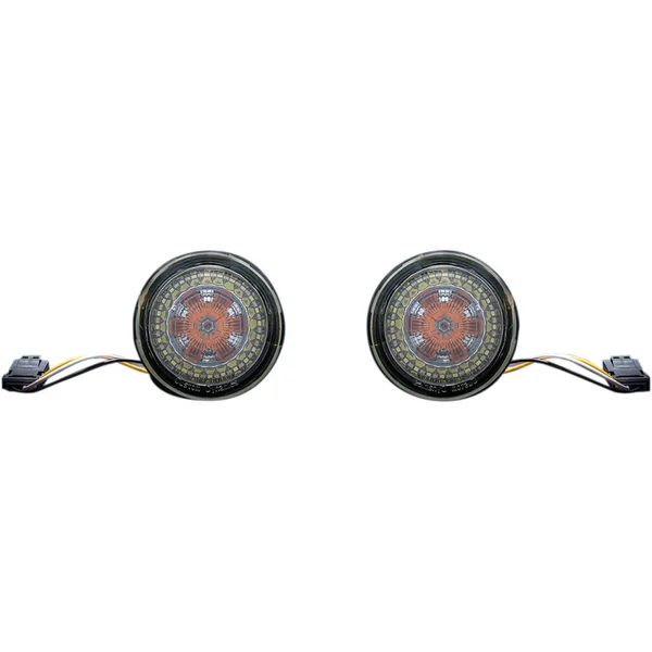 Custom Dynamics Probeam CVO Amber/White Dynamic Ringz with Smoked Lens for Harley