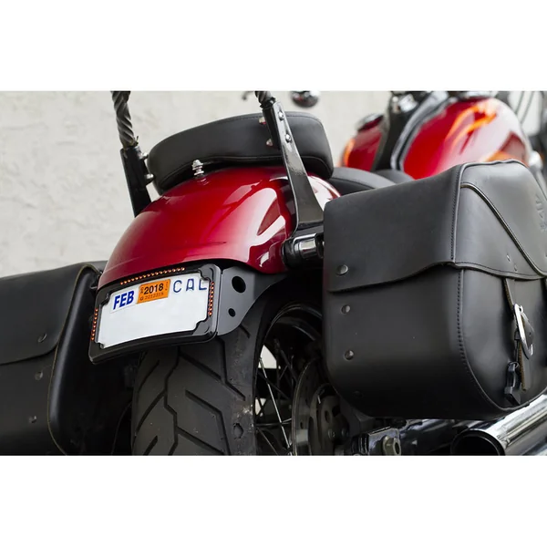 Cycle Visions Curved License Plate Mount with Slick Signal for 2013-2017 Harley Street Bob - Black