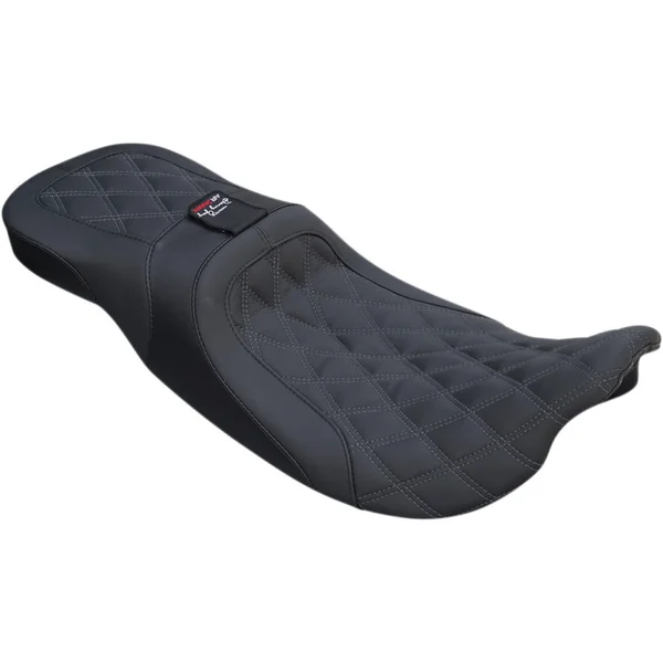 Danny Gray Airhawk Weekday 2-Up XL Seat w/ Backrest Slot for 2008-2023 Harley Touring - Diamond Stitch