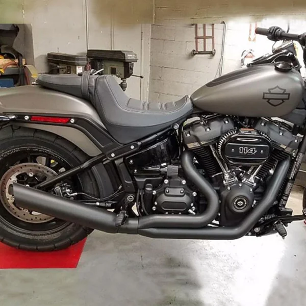 D&D Low Cat 2-Into-1 Up-Swept Exhaust for 2018-2024 Harley M8 Softail* - Black