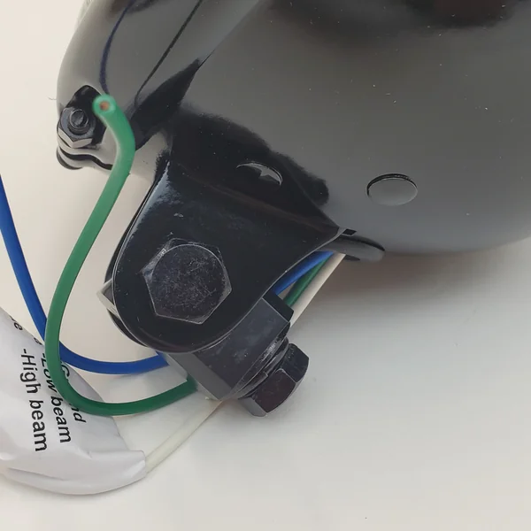 Drag Specialties 5-3/4" Satin Black Halogen Round Motorcycle Headlight with Bottom Springer Style Mount/Bracket - 12V High Low Beam H4 60/55W Bulb - DOT Approved - Image 6