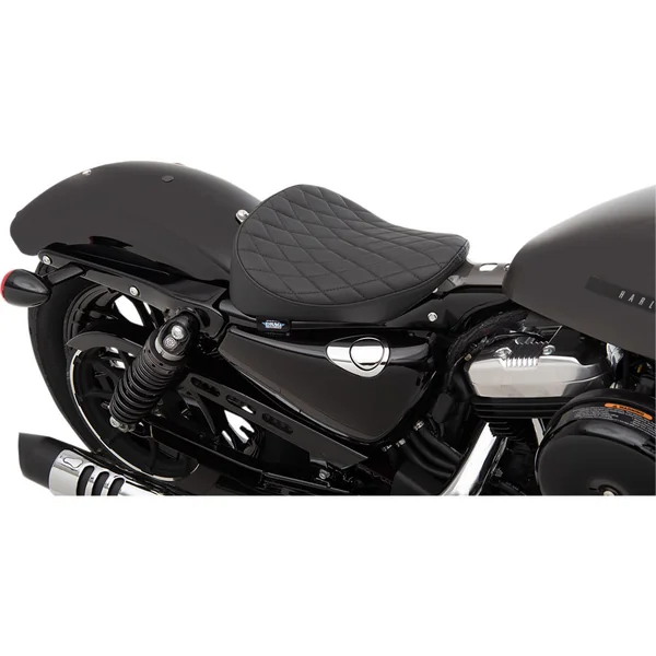 Drag Specialties Bobber-Style Solo Seat for 2010-2022 Harley Sportster XL - Diamond Stitch