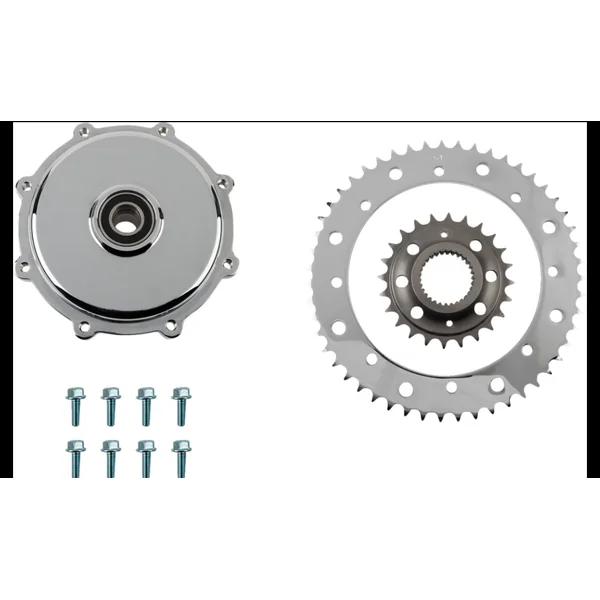 Drag Specialties Chrome 530 Chain Drive Conversion Sprocket Kit for 2017-2023 Harley FLHX/FLHT/FLHR/FLTR M8 Touring Models with Cush Drive (24 Tooth Front / 51 Tooth Rear)