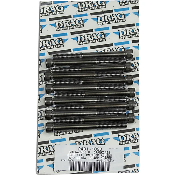 Drag Specialties Crankcase Bolt Kit for 2017-2022 Harley Touring - Black Chrome
