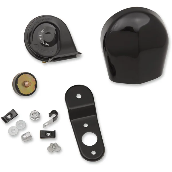 Drag Specialties Electric Horn Kit for Harley - Gloss Black