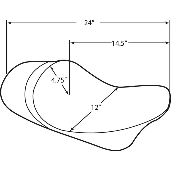 Drag Specialties Forward Position Low-Profile Solo Seat for 1997-2007 Harley FLHX/FLHR - Smooth - Image 2