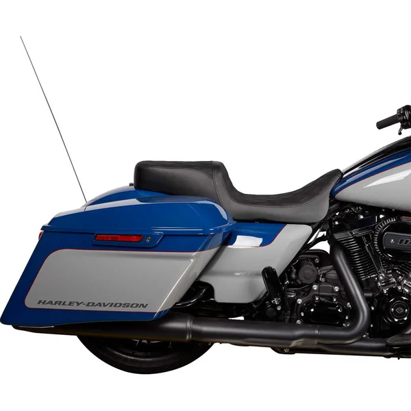 Drag Specialties Performance Predator 2-Up Diamond Seat for 2008-2023 Harley Touring - Black - Image 2