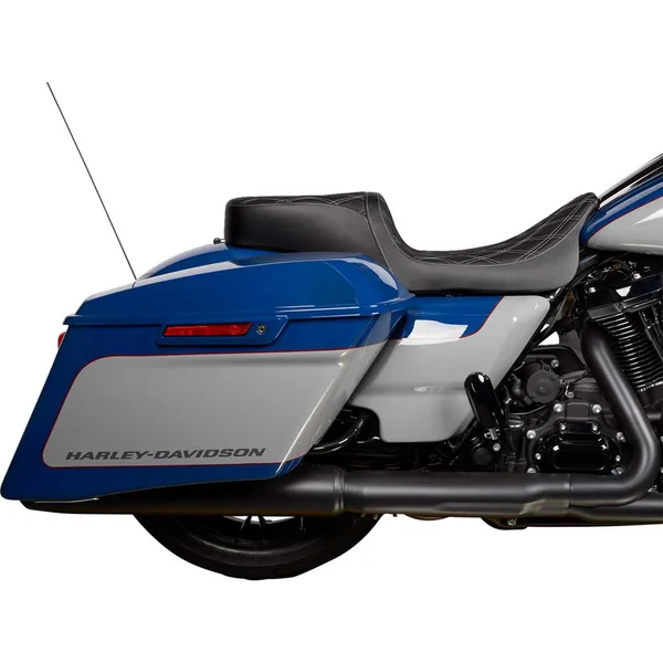 Drag Specialties Performance Predator 2-Up Diamond Seat for 2008-2023 Harley Touring - Silver - Image 2