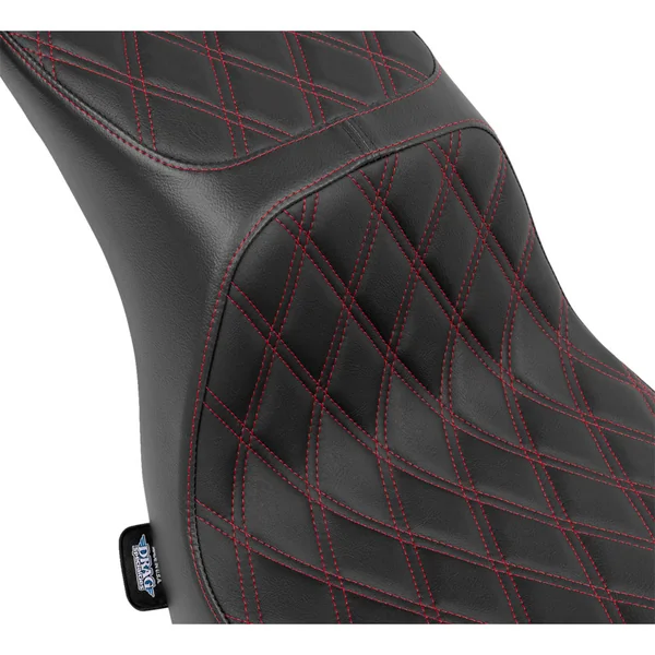 Drag Specialties Performance Predator 2-Up Seat for 2018-2024 Harley Softail FXLR/​FXLRST/FLSB - Red Double Diamond - Image 2