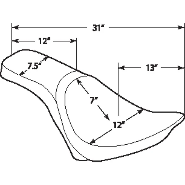Drag Specialties Predator 2-Up Seat for 2011-2017 Harley FXS/FLS - Smooth - Image 2