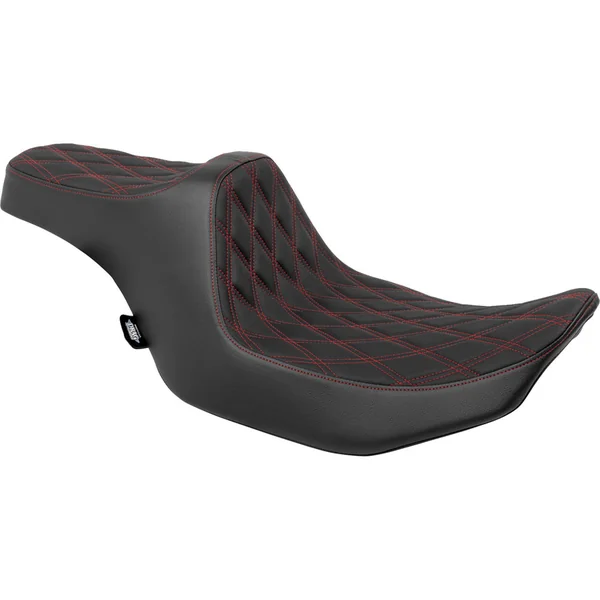Drag Specialties Predator III 2-Up Seat for 2024 Harley Touring* - Red Double Diamond