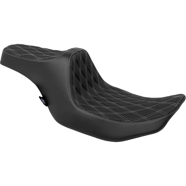 Drag Specialties Predator III 2-Up Seat for 2024 Harley Touring* - Silver Double Diamond