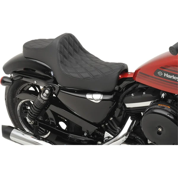 Drag Specialties Predator III Seat for 2004-2020 Harley Sportster - Double Diamond Black