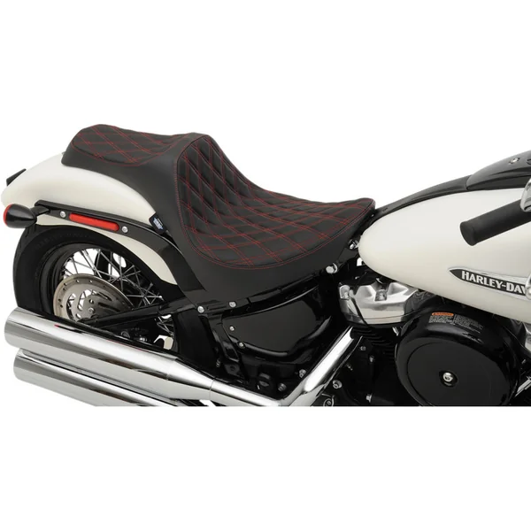 Drag Specialties Predator III Seat for 2018-2024 Harley Softail* - Double Diamond Red