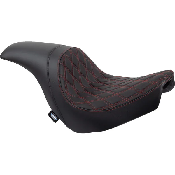 Drag Specialties Predator Seat for 2018-2024 Harley Softail FXLR/​FXLRST/FLSB - Red Double Diamond