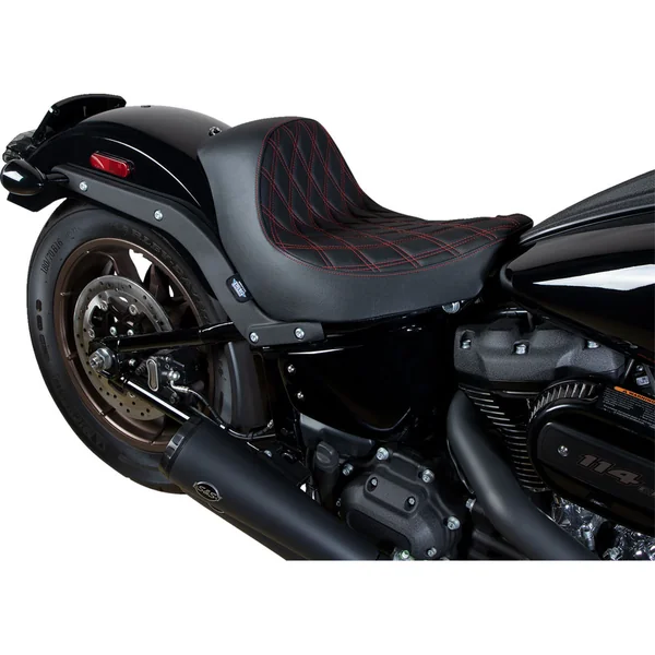 Drag Specialties Solo Seat for 2018-2024 Harley Softail FXLR/FXLRST/FLSB - Red Double Diamond - Image 4