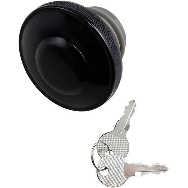 Drag Specialties Vented Screw-In Locking Gas Cap for 1996-2020 Harley - Gloss Black