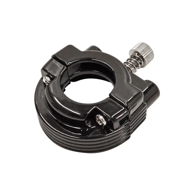 Dual Cable Throttle Clamp Housing, Black, 1” Handlebars - Fits Early Model FX, FLH, FLT and Sportsters