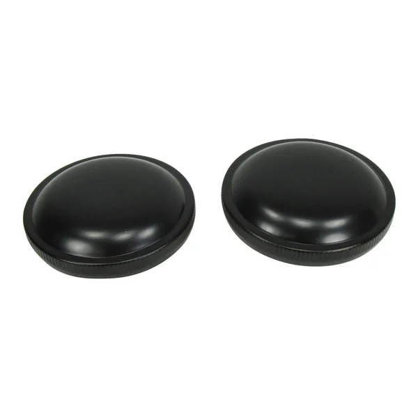 Dual Satin Black "CAM" Bayonet Style Left & Right Gas Caps for 1973-1982 Harley Big Twin FX/FL, Super Glide, Electra Glide, Low Rider, Wide Glide, Fat Bob & Sturgis - Replaces HD Pt# 61102-73, 61103-73