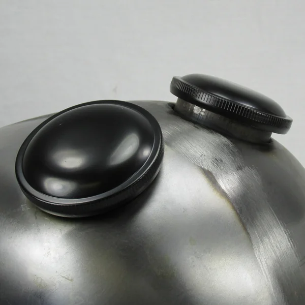 Dual Satin Black "CAM" Bayonet Style Left & Right Gas Caps for 1973-1982 Harley Big Twin FX/FL, Super Glide, Electra Glide, Low Rider, Wide Glide, Fat Bob & Sturgis - Replaces HD Pt# 61102-73, 61103-73 - Image 2
