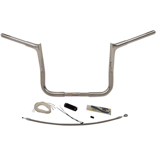 Fat Baggers 1-1/4" EZ Install Pointed Top 12" Handlebar Kit for 2008-2013 Harley Touring - Chrome