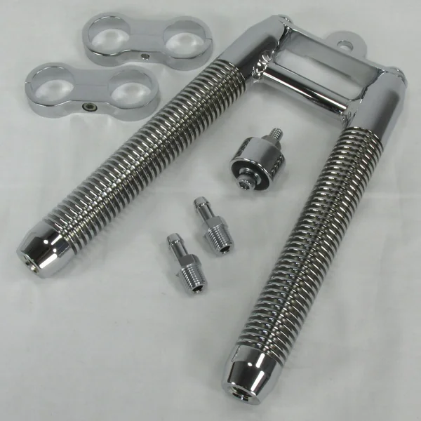 Finned Billet Oil V-Cooler for MOST Harley Models - Bolts to Down tubes - Chrome Finish - Motorcycle Custom Chopper Bobber - Image 7