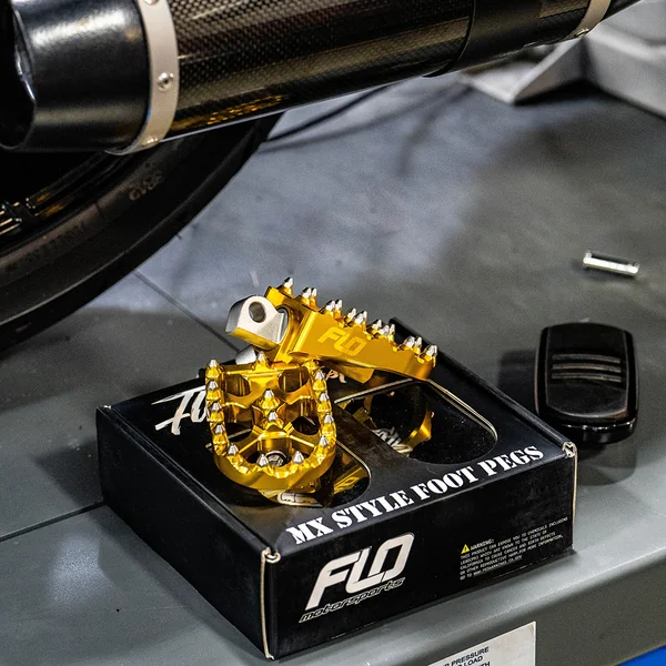 Flo Motorsports Moto Style Foot Pegs for Harley - Gold - Image 5