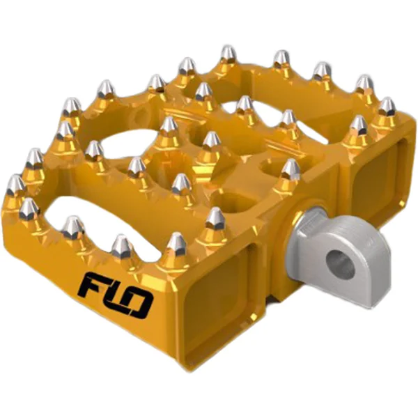 Flo Motorsports V4 Mini Floor Boards Foot Pegs for Harley - Gold