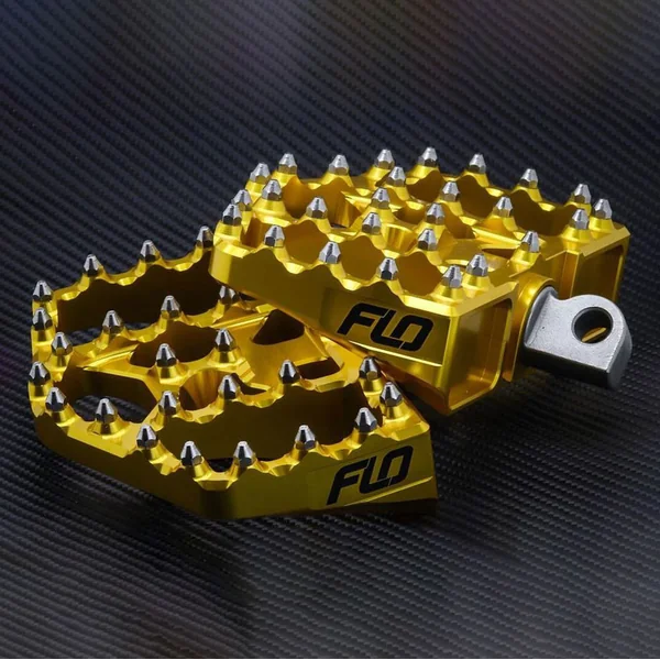 Flo Motorsports V4 Mini Floor Boards Foot Pegs for Harley - Gold - Image 5
