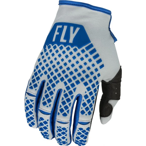 Fly Racing Kinetic Diamond Plate Blue/Grey Gloves