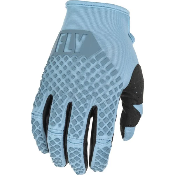 Fly Racing Kinetic Diamond Plate Light Blue Gloves