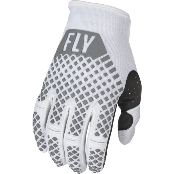 Fly Racing Kinetic Diamond Plate White Gloves